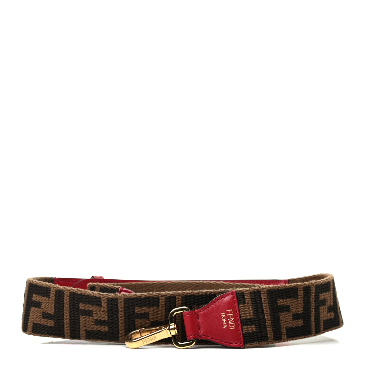 Ribbon Vitello Century FF 1974 Studded Strap You Fango Marrone Fragola