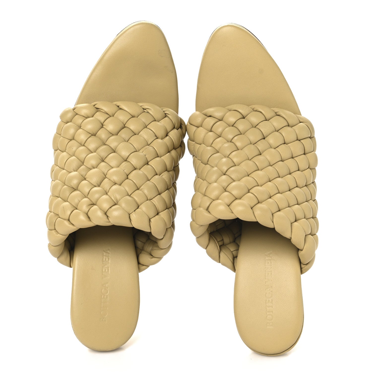 Bottega Veneta Nappa Padded Intrecciato Mules Sandals 39 Tapioca 2 of 9