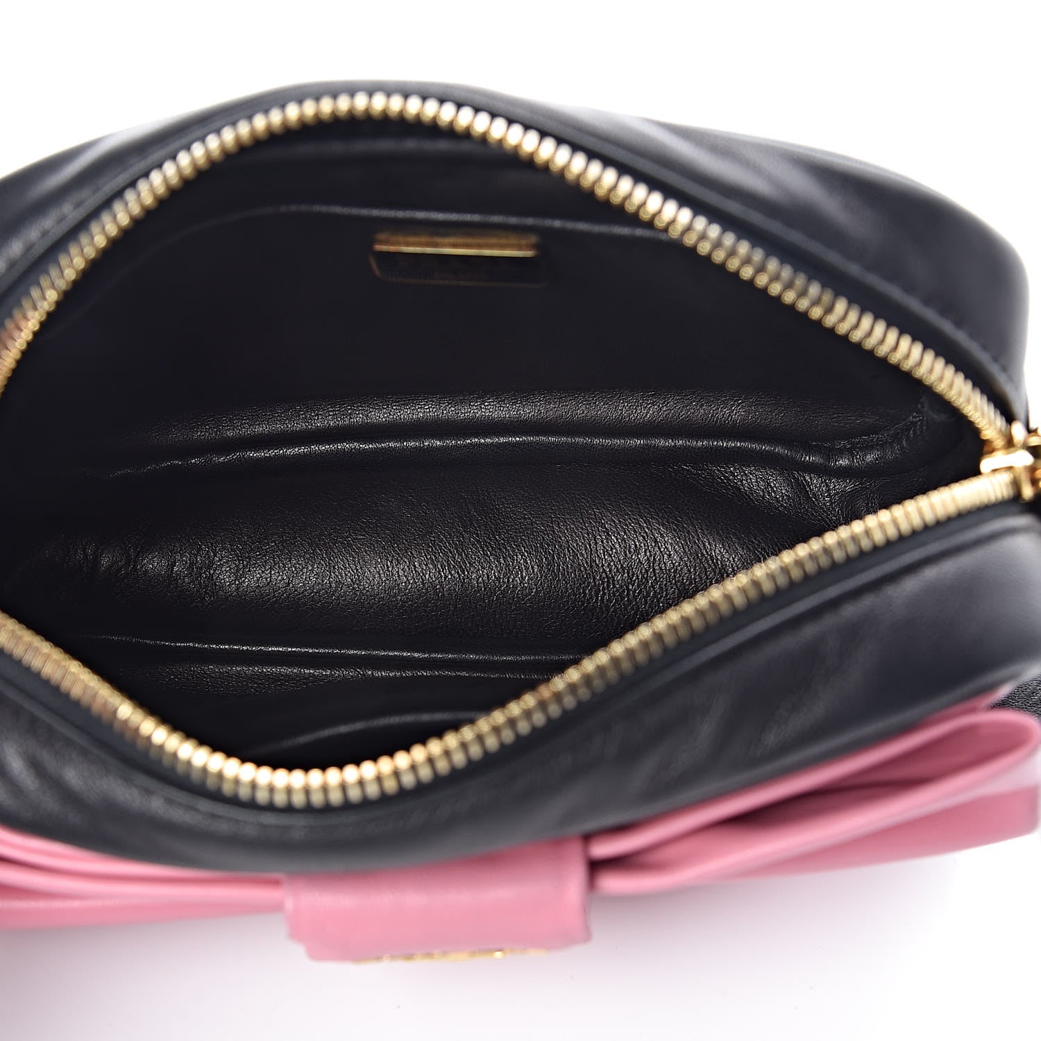 Prada Nappa Zippers Bow Clutch Black Geranio 5 of 11