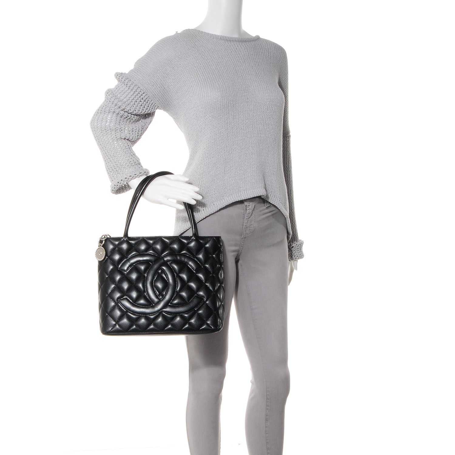 Chanel Caviar Medallion Tote Black 2 of 8