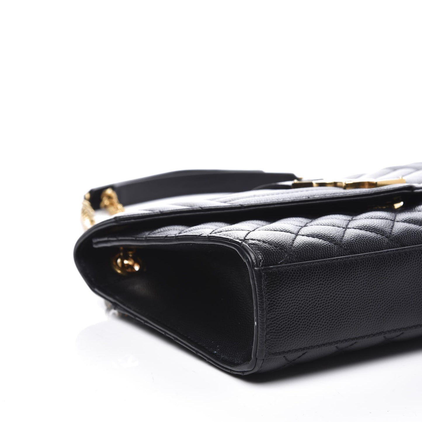 Grain De Poudre Textured Mixed Matelasse Triquilt Medium Monogram Satchel Black