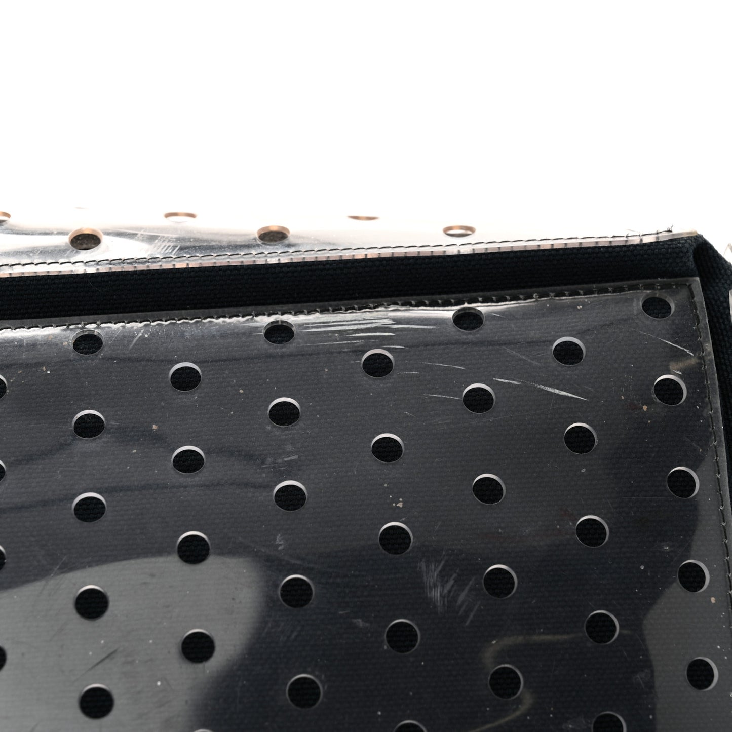 Canvas Vinyl Perforated CC Tote White Black Dark Navy