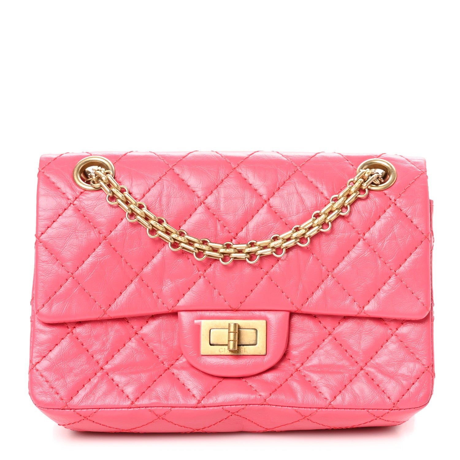 Chanel Aged Calfskin Quilted 2.55 Reissue Mini Flap Pink 1 of 10
