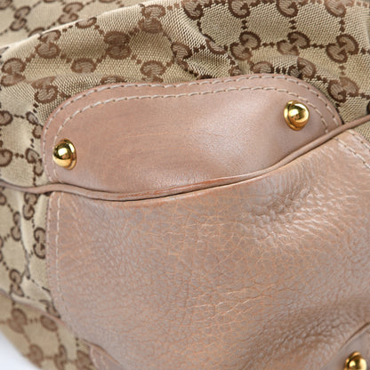 Gucci Monogram Large Jockey Hobo Beige 10 of 13