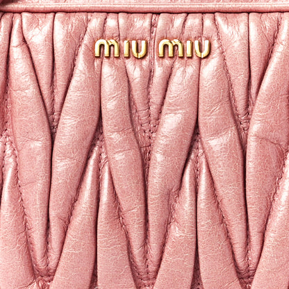 Miu Miu Vitello Lux Matelasse Double Zip Shoulder Bag Rosa 10 of 13