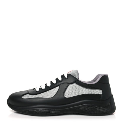 Prada Soft Rubber Mesh Mens America's Cup Sneakers 45 Black Argento 1 of 10