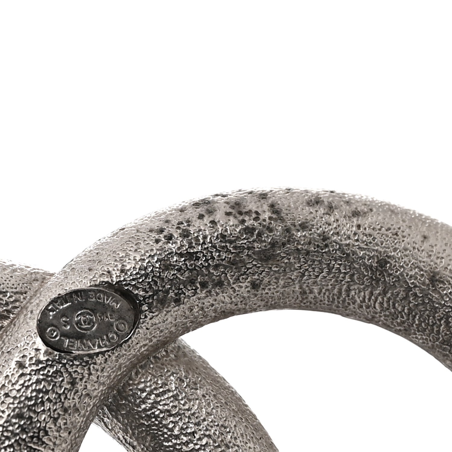 Chanel Metal Baguette Crystal CC Brooch Silver 4 of 5