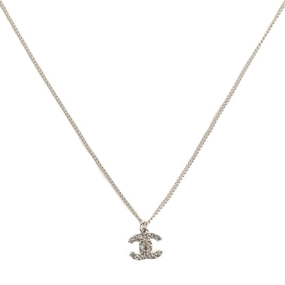 Chanel Crystal Timeless CC Necklace Silver 1 of 6
