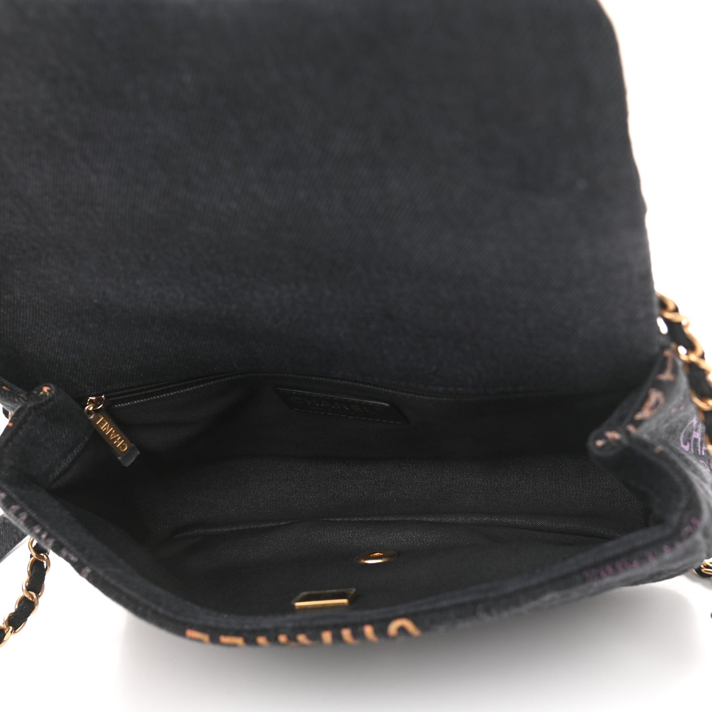 Denim Quilted Denim Mood Large Flap Black Multicolor