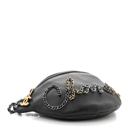 Chanel Calfskin Chain 20s Signe Waist Bag Black 4 of 11
