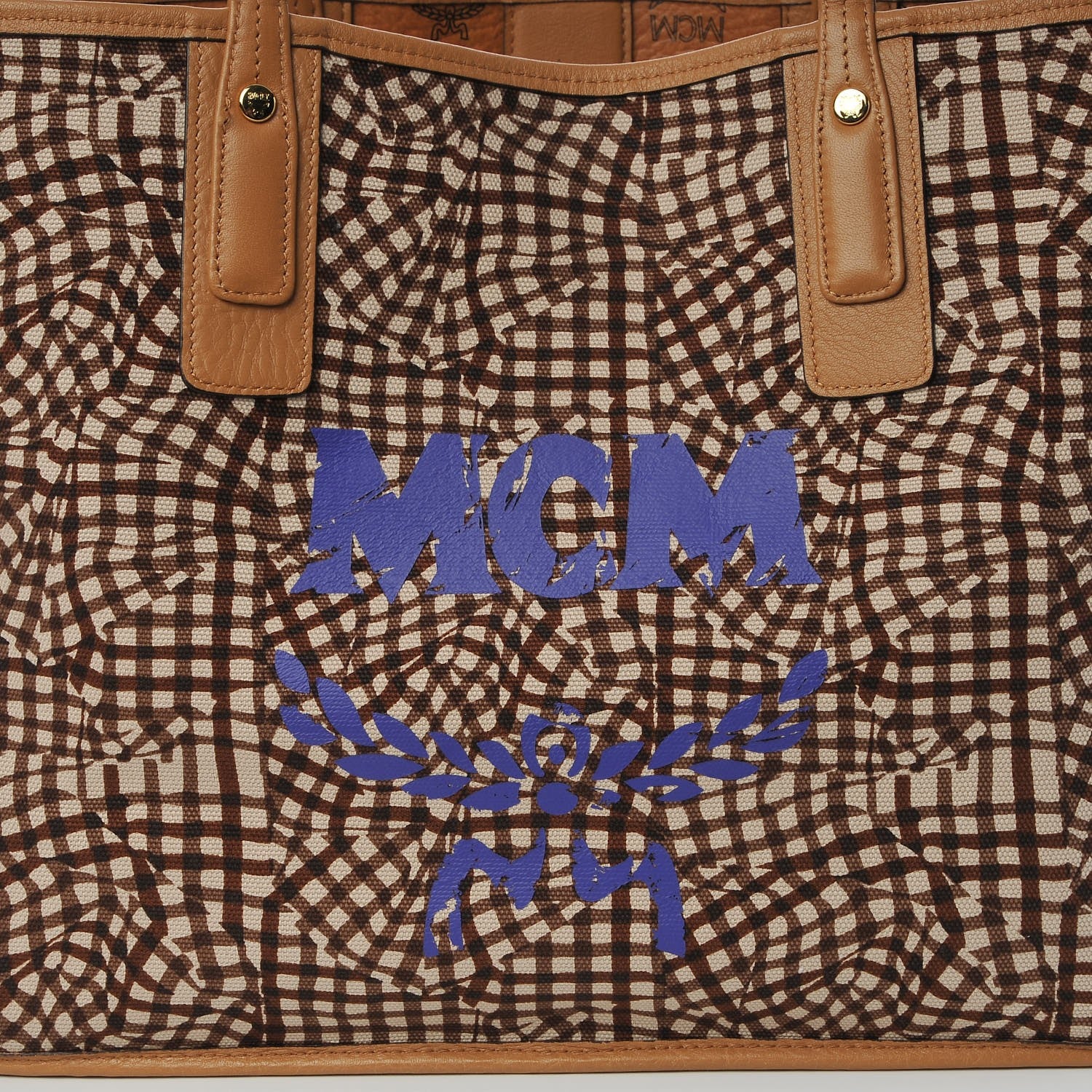 MCM Visetos Medium Liz Reversible Shopper Tote Cognac 13 of 15