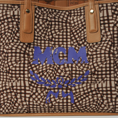 MCM Visetos Medium Liz Reversible Shopper Tote Cognac 13 of 15