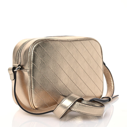 Gucci Metallic Sakai Be Green Calfskin Diagonal Stitched Small Blondie Shoulder Bag Gold 3 of 10