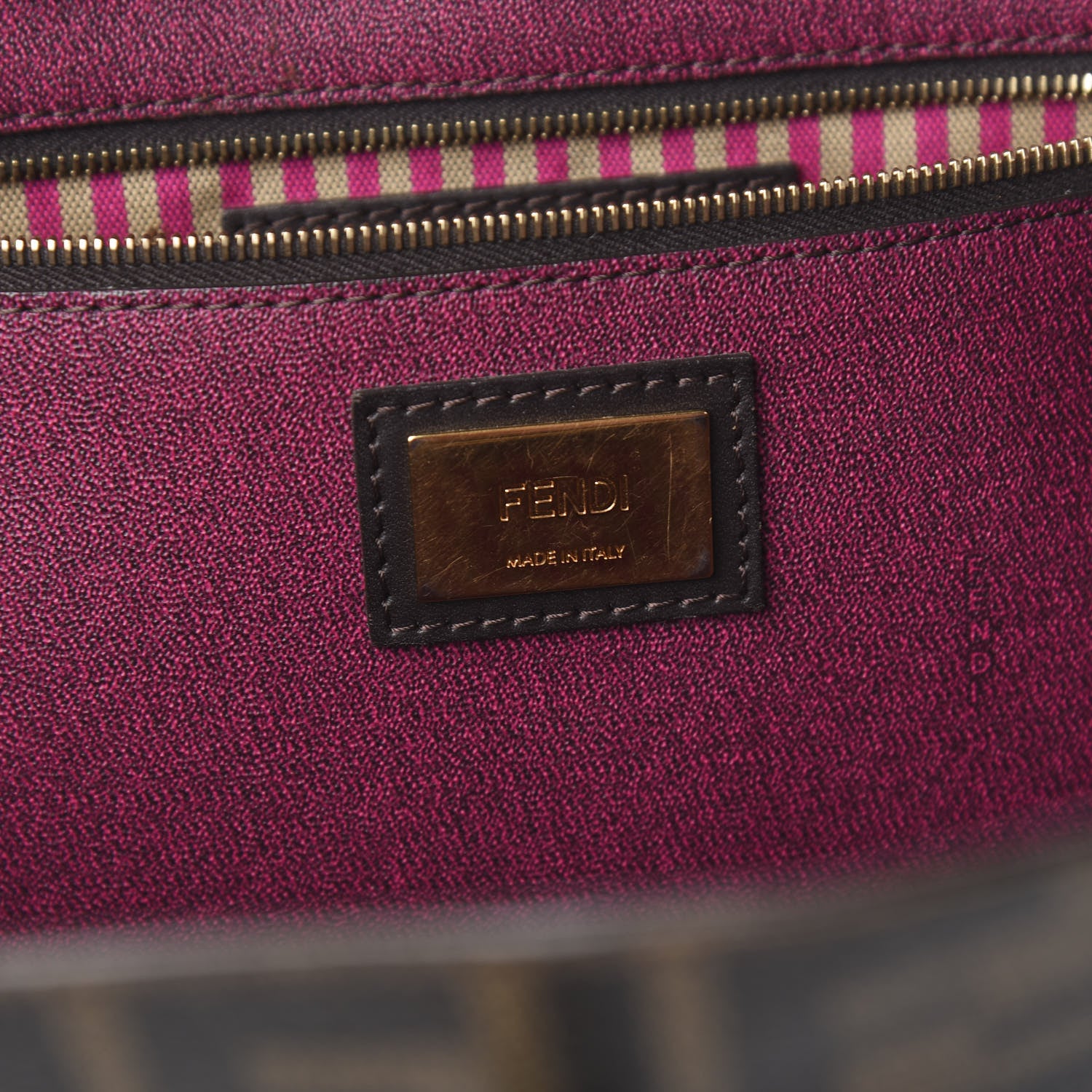 Fendi Zucca Spalmati Medium Roll Tote Tobacco Fuxia 6 of 10