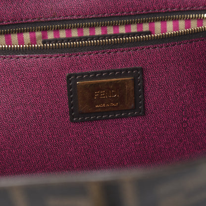 Fendi Zucca Spalmati Medium Roll Tote Tobacco Fuxia 6 of 10