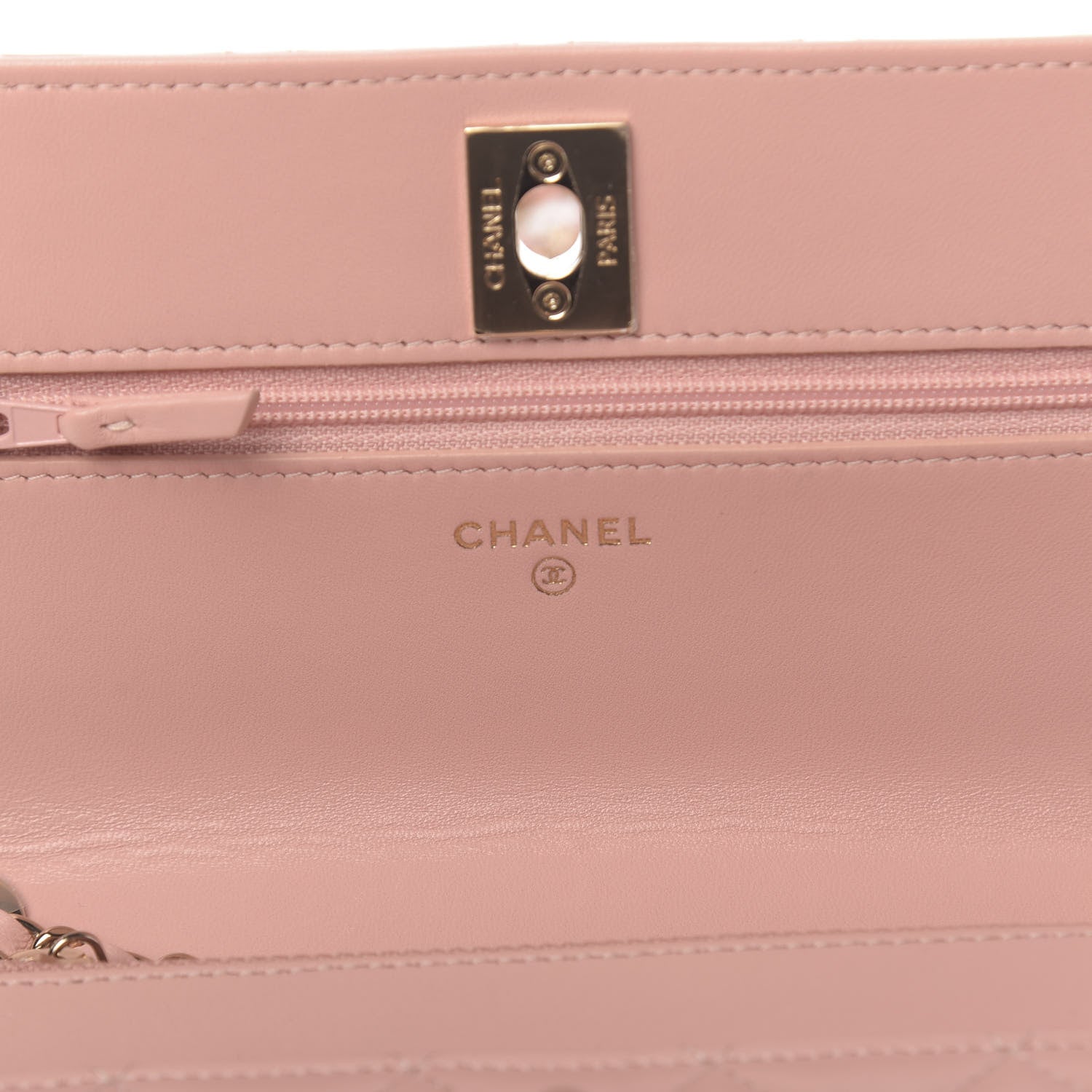Chanel Lambskin Quilted Trendy CC Wallet On Chain WOC Pink 6 of 13