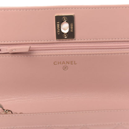 Chanel Lambskin Quilted Trendy CC Wallet On Chain WOC Pink 6 of 13