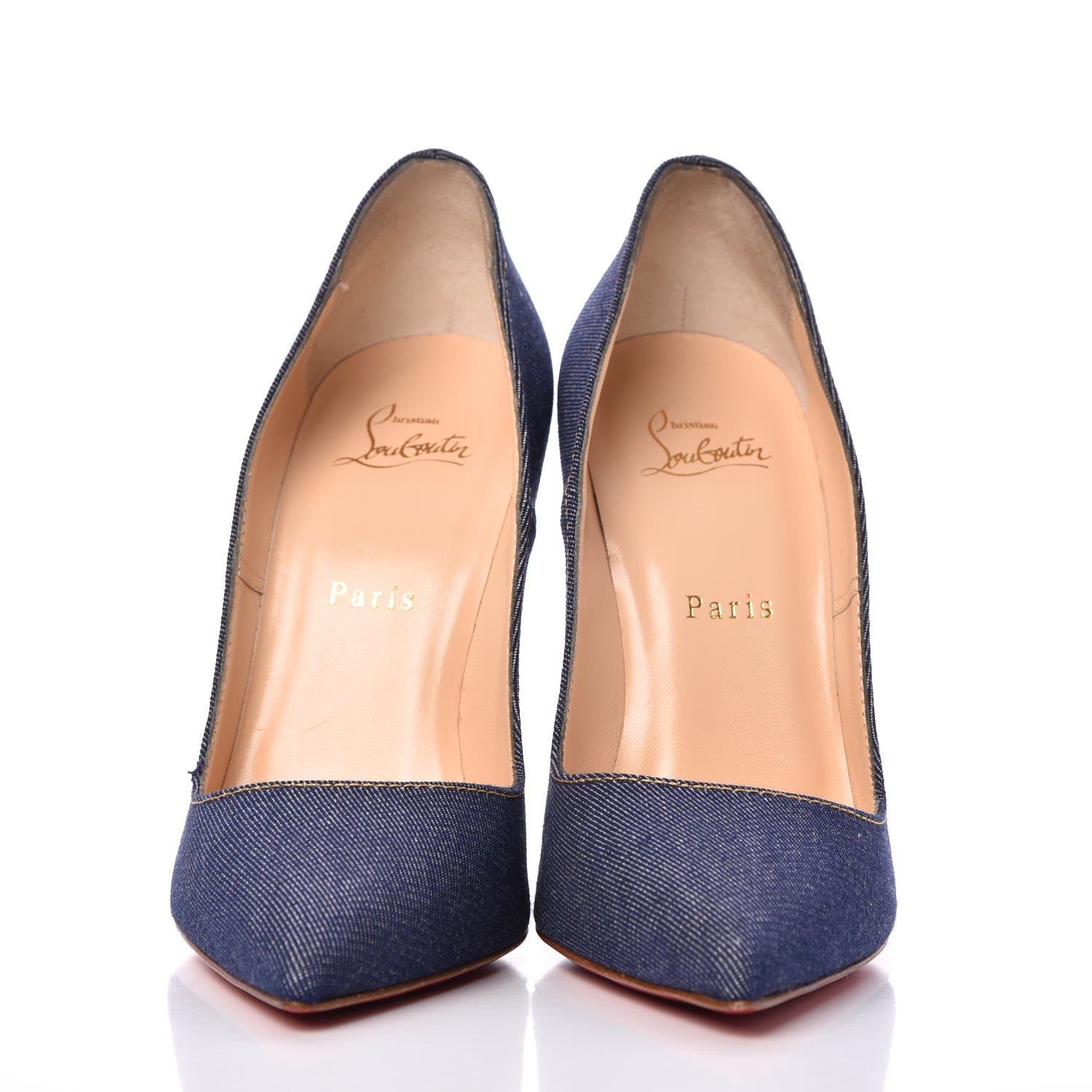 Christian Louboutin Denim Jazz Calf So Kate 120 Pumps 39 Blue White 2 of 11