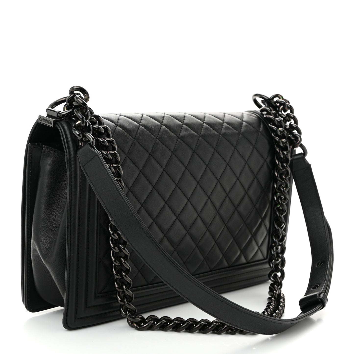 Calfskin Quilted New Medium Boy Flap So Black