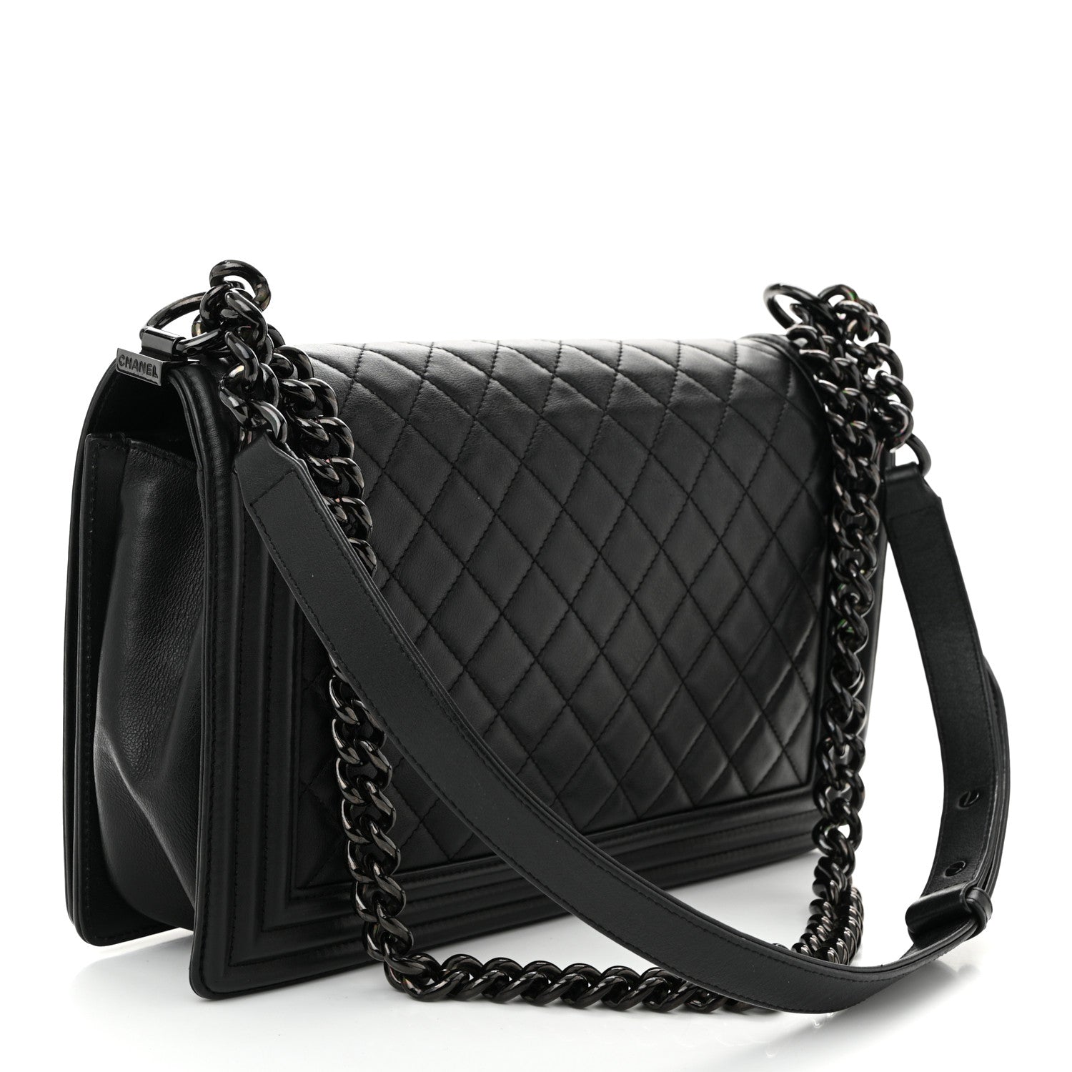Chanel Calfskin Quilted New Medium Boy Flap So Black 3 of 11
