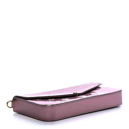 Louis Vuitton Vernis Pochette Felicie Chain Wallet Metallic Pale Pink 4 of 9
