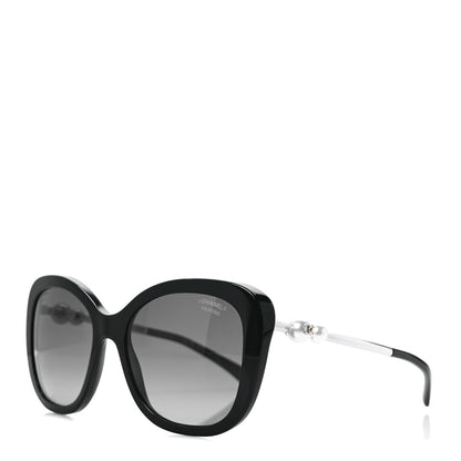 Chanel Acetate Polarized Butterfly Winter Pearl Sunglasses 5339-H Black 1 of 8