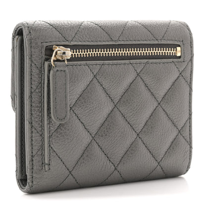 Chanel Metallic Calfskin Quilted Reissue Flap Card Holder Wallet Dark Grey 3 of 8