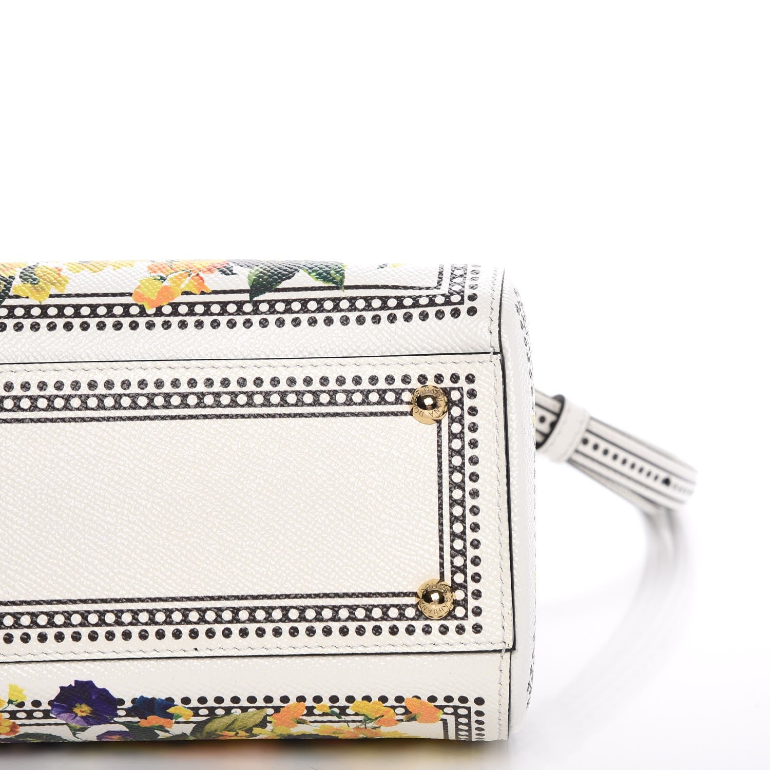 Dolce & Gabbana Dauphine Floral Print Medium Miss Sicily Satchel White 10 of 10