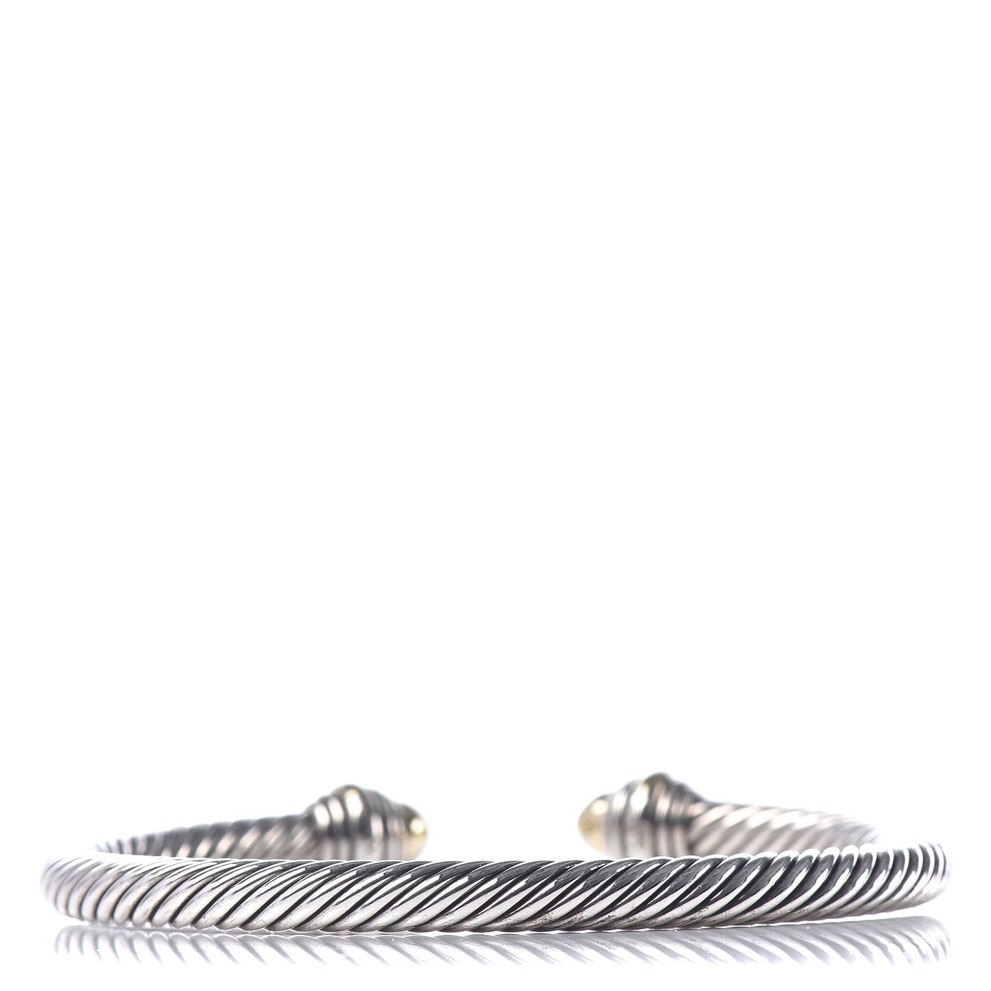 Sterling Silver 14K Yellow Gold 5mm Cable Classics Dome Bracelet