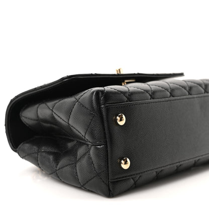 Chanel Caviar Lizard Embossed Quilted Mini Coco Handle Flap Black 9 of 10