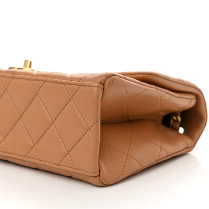 Chanel Lambskin Quilted Chaine Lettre Flap Brown 10 of 11