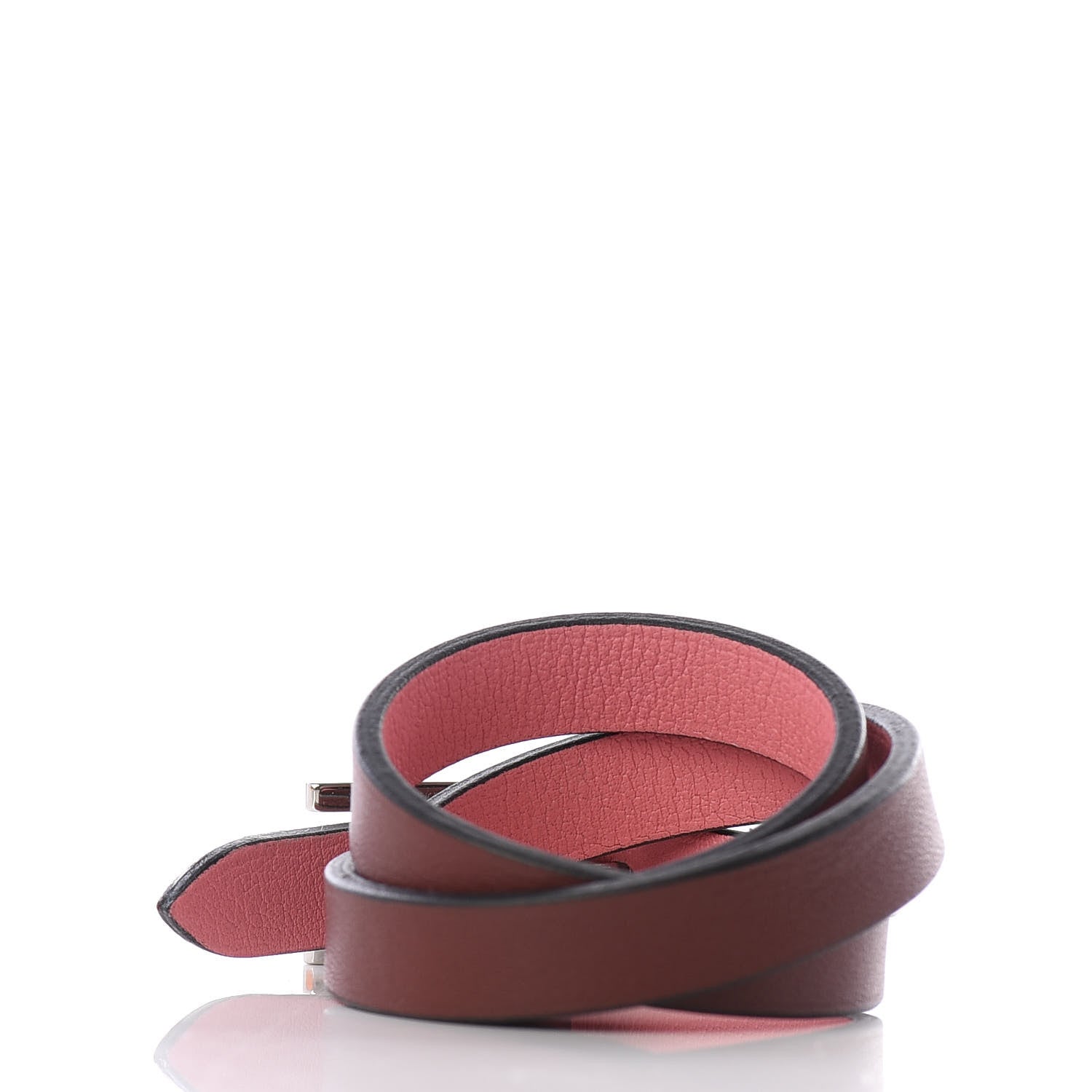 Hermes Swift Behapi Double Tour Bracelet T2 Rouge H Rose Ete 2 of 6