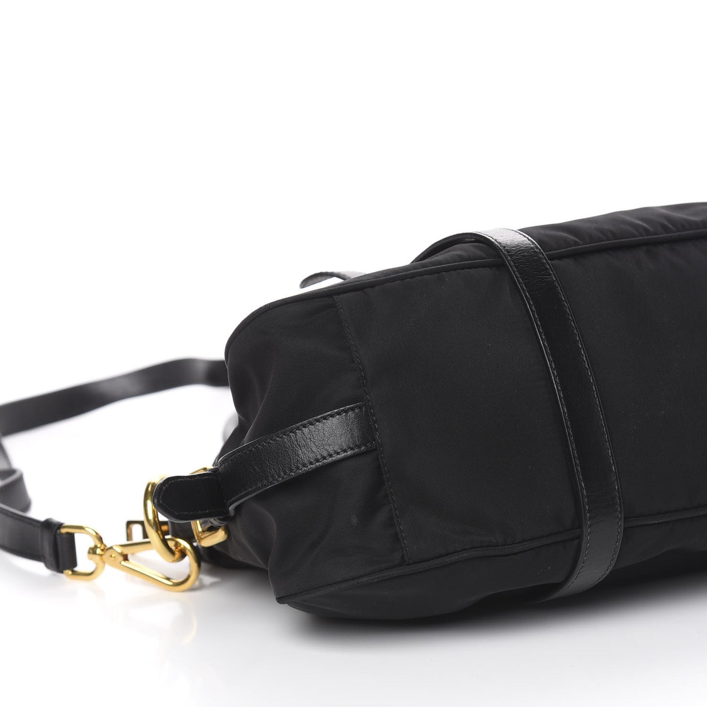 Tessuto Nylon Soft Calfskin Shopping Satchel Black