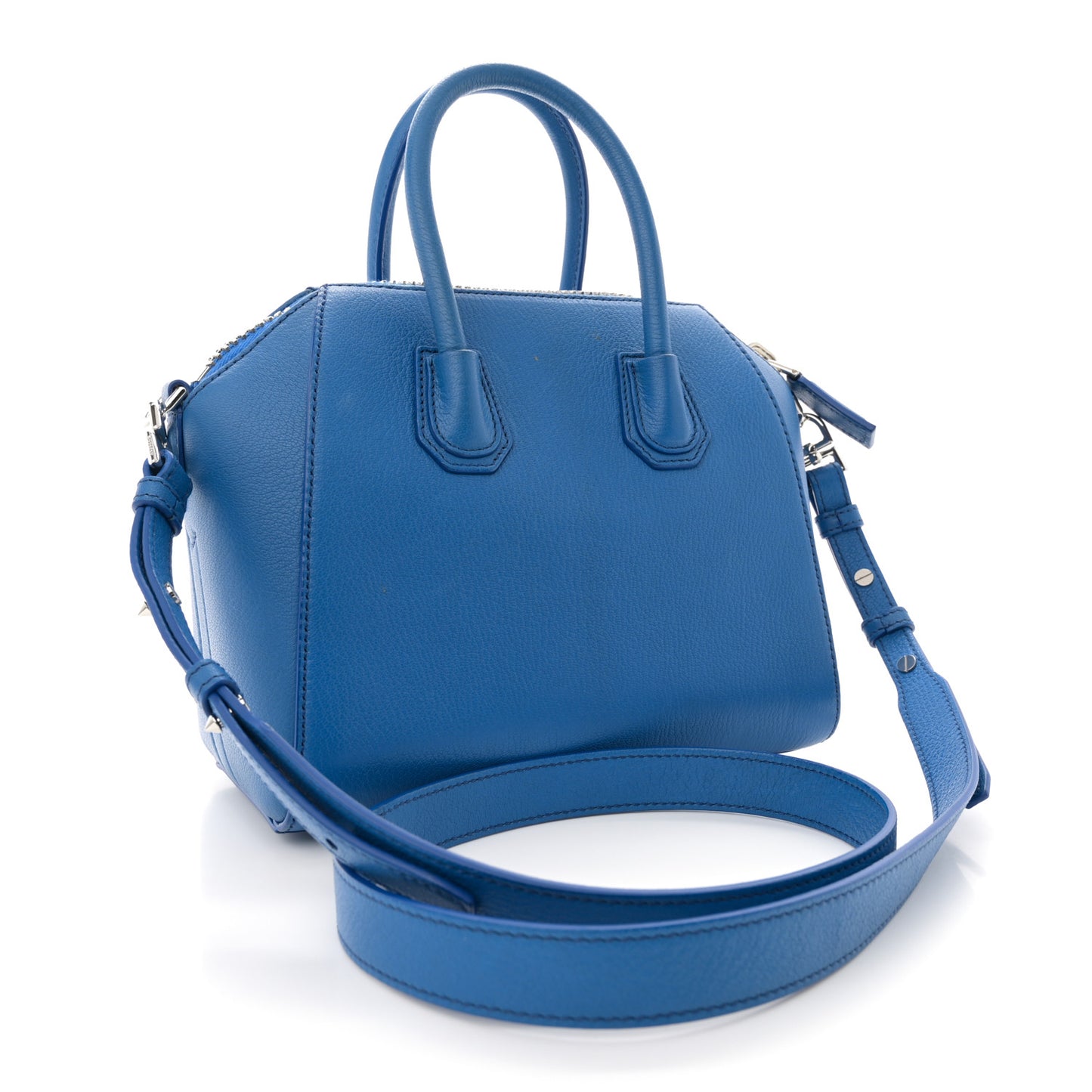 Sugar Goatskin Mini Antigona Indigo Blue