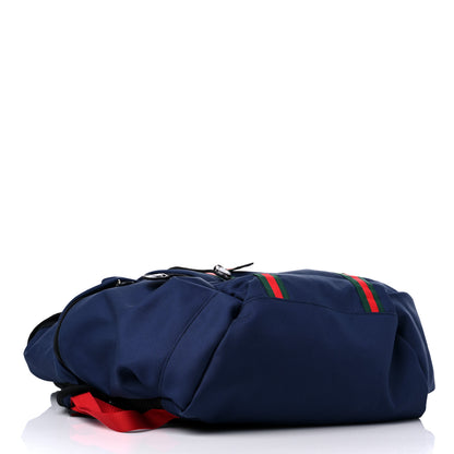 Gucci Techno Canvas Web Double Buckle Backpack Blue 4 of 11