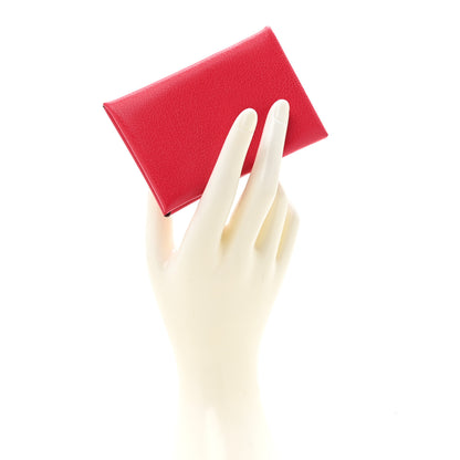 Hermes Chevre Mysore Calvi Card Case Rose Extreme 2 of 7