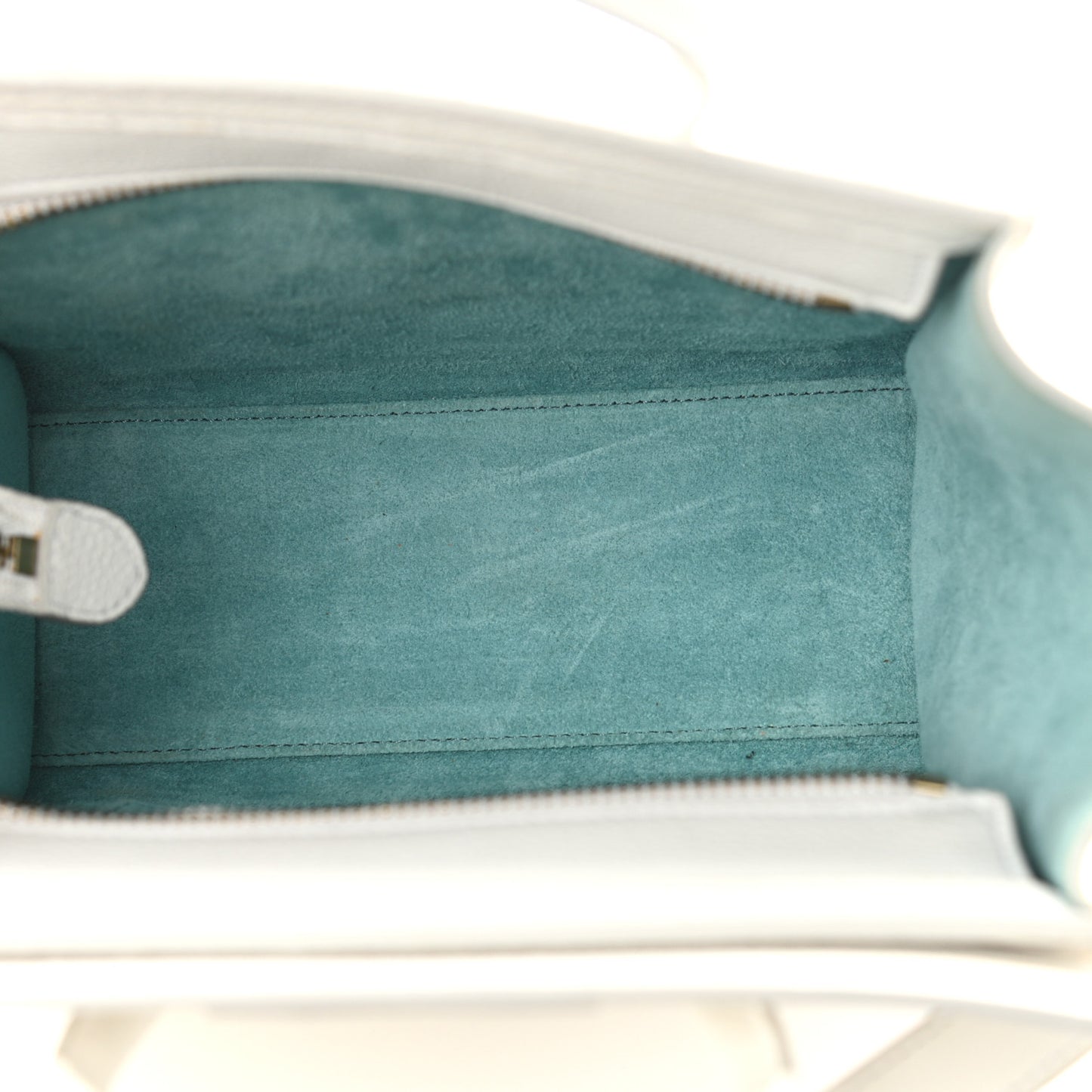Drummed Calfskin Nano Luggage White