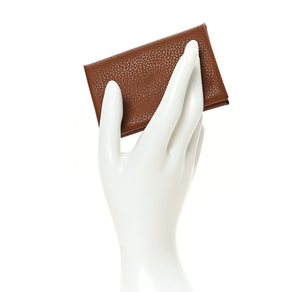 Hermes Barenia Verso Calvi Card Case Fauve Black 2 of 9