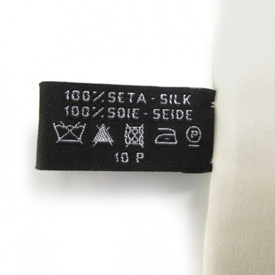 Chanel Long Silk CC Logo Stitched Scarf White 5 of 5