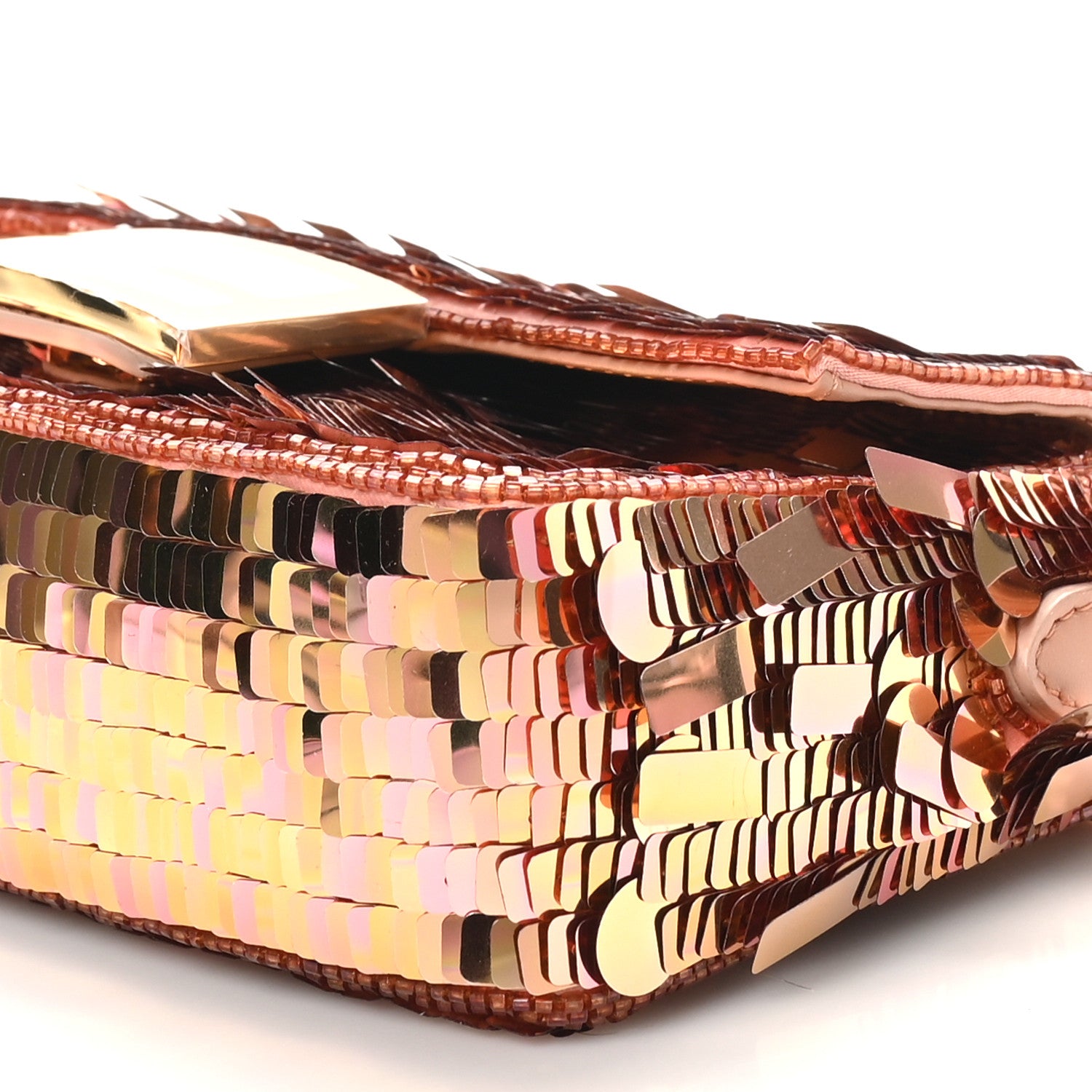Fendi Sequin Paillettes Vitello Grace Sex and the City Mini Baguette Baby Pink 10 of 10