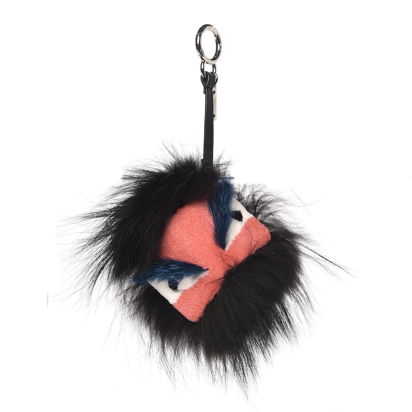 Rabbit Mink Fox Fur Dragoo Monster Bag Bug Charm Black