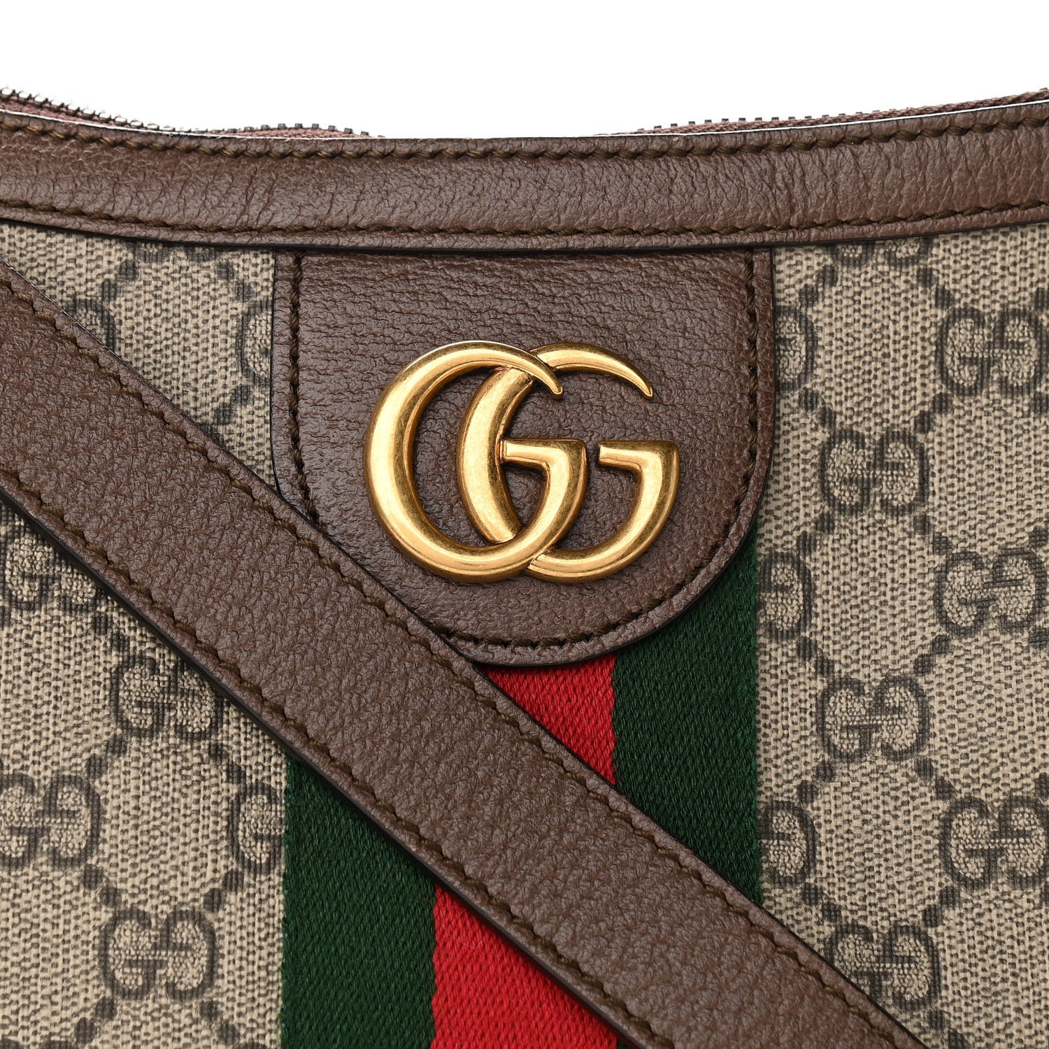 Gucci GG Supreme Monogram Web Small Ophidia Half Moon Hobo Brown 8 of 10