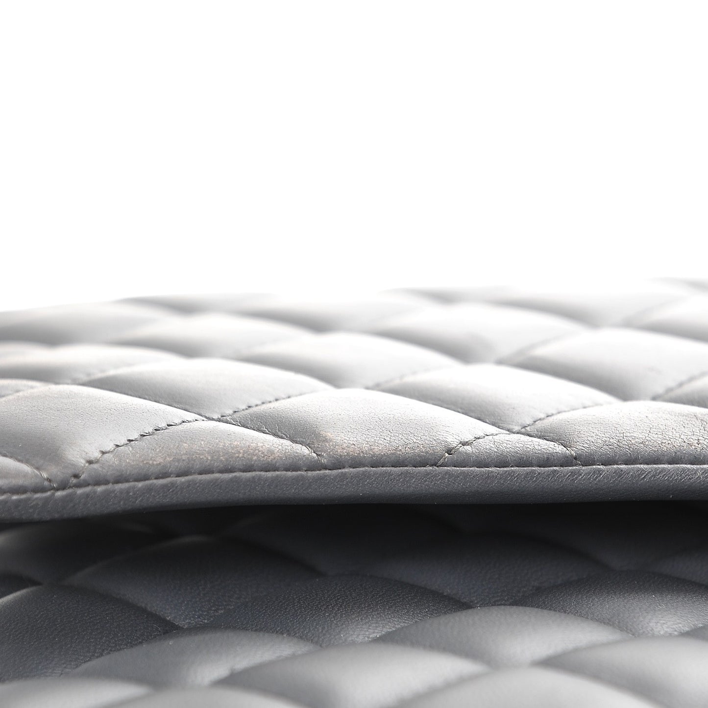 Lambskin Quilted Maxi Single Flap Grey