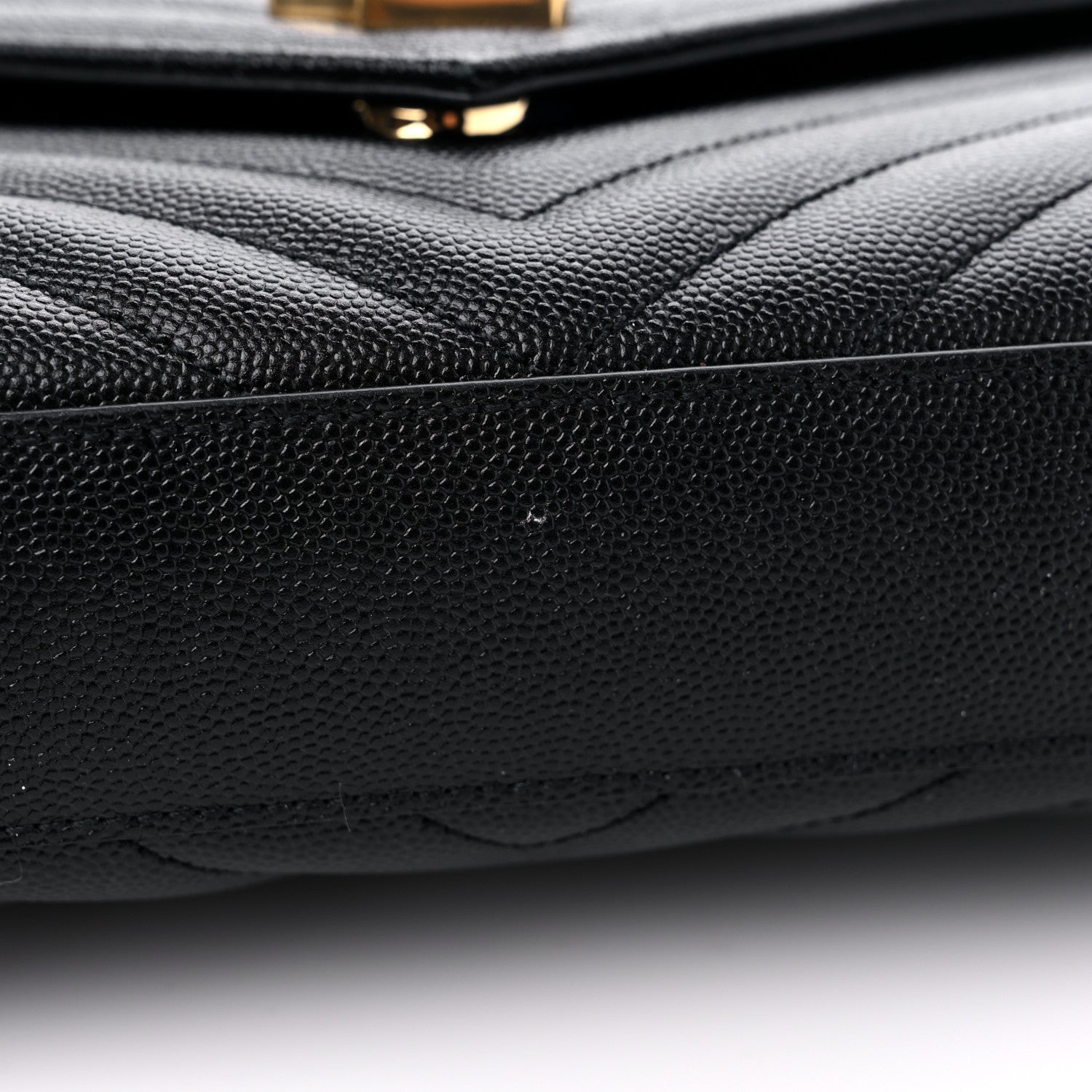 Saint Laurent Grain De Poudre Matelasse Chevron Medium Monogram Satchel Black 10 of 10