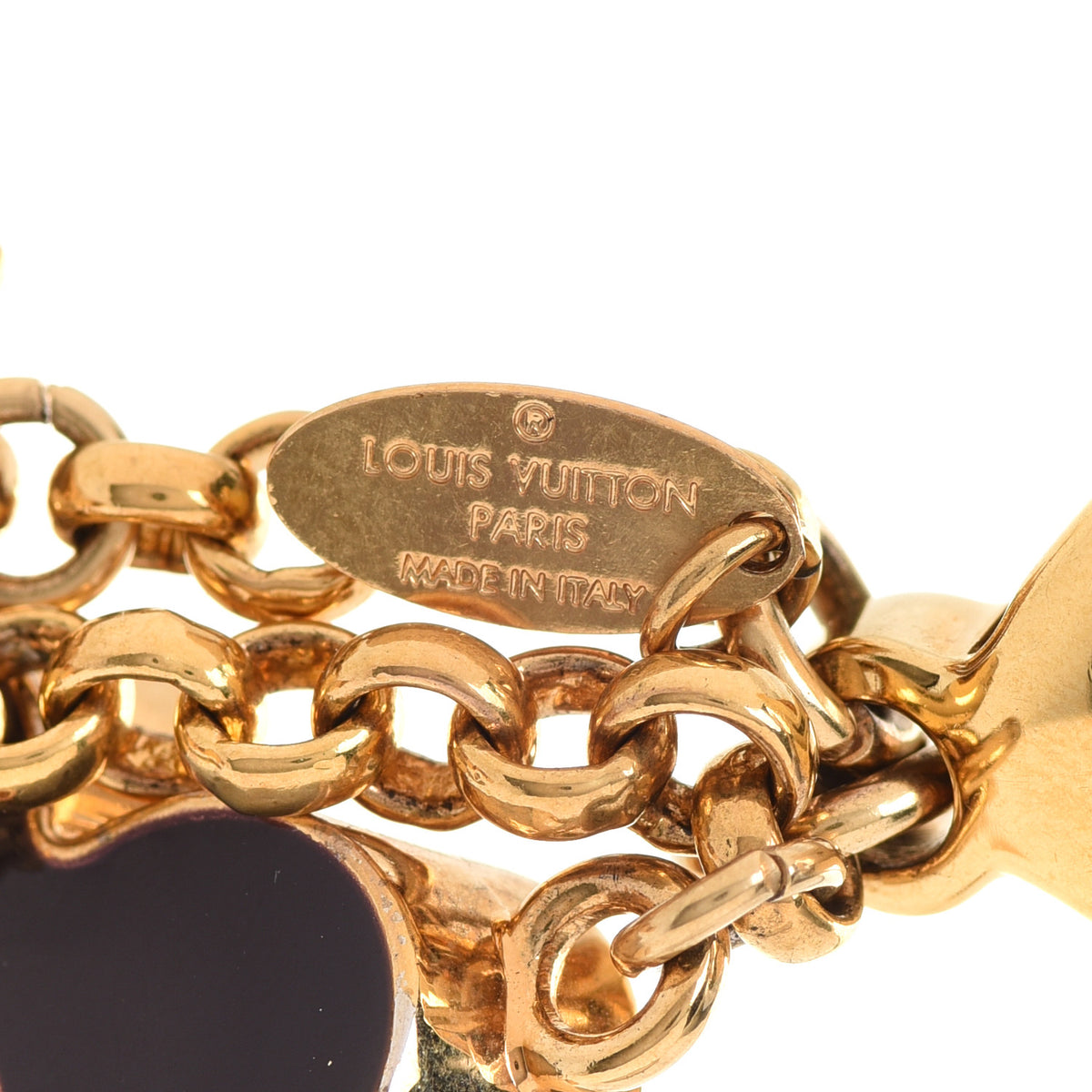 Fleur De Monogram Bag Charm Dore