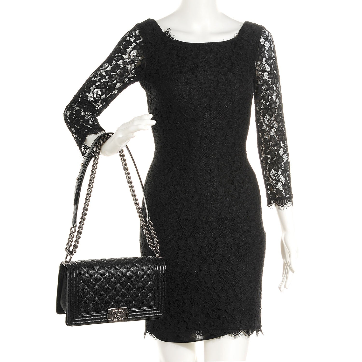 Chanel Caviar Quilted Medium Boy Flap Black 2 of 9