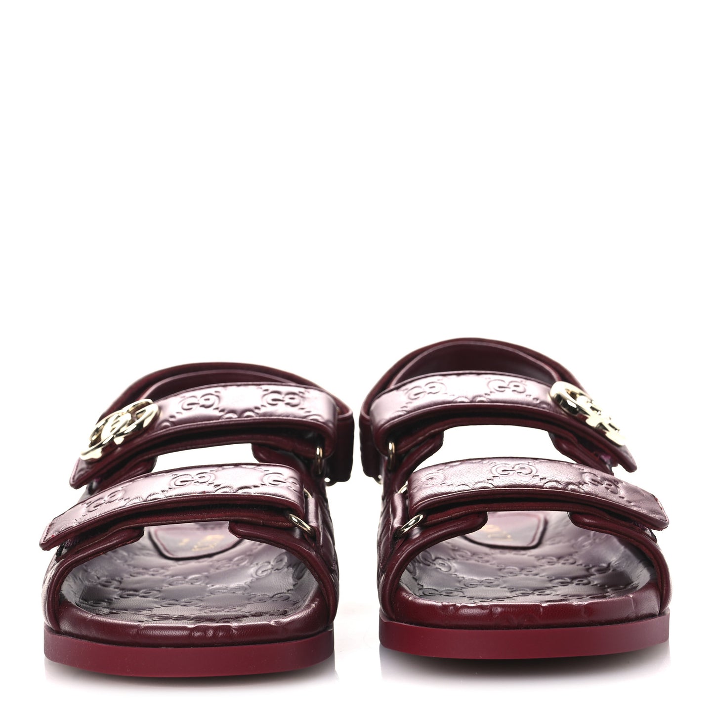 Guccissima GG Embossed Womens Sandals 38 Rosso Ancora