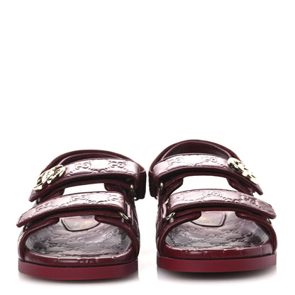 Gucci Guccissima GG Embossed Womens Sandals 38 Rosso Ancora 3 of 11