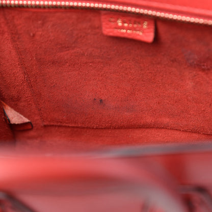 Celine Drummed Calfskin Nano Luggage Coquelicot 14 of 23