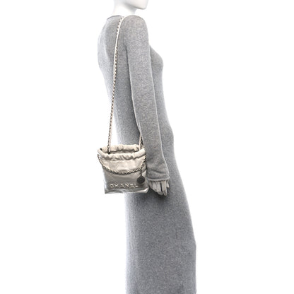Chanel Metallic Shaded Calfskin Quilted Mini Chanel 22 White Silver 2 of 10